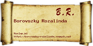 Borovszky Rozalinda névjegykártya